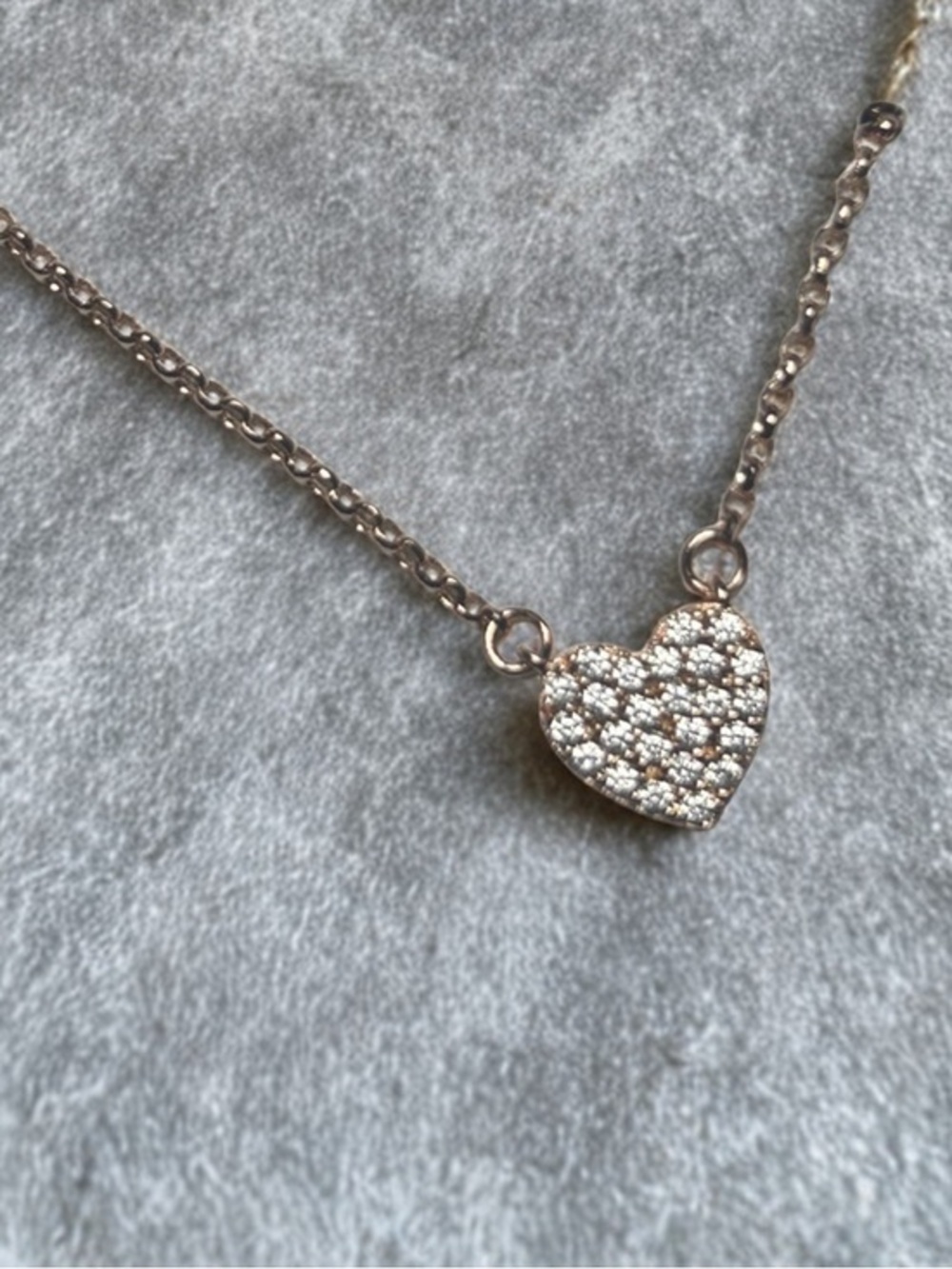 Kate Spade Heart Crystal Necklace – Cubic Zirconia – Rose Gold Tone, Designer